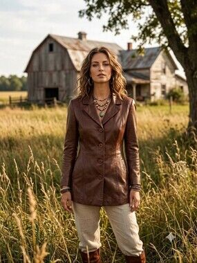 DIMITRI COLLECTION Suoerbe Veste En Cuir Véritable Souple